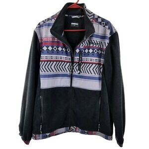 Hooey Men's XL Southwestern Print Color-Block Zip-Front Tech Fleece Jacket